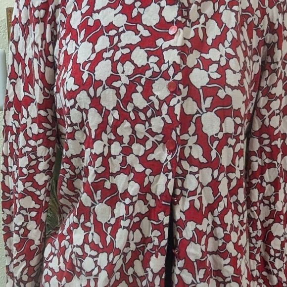 Talbot's Cardigan Red Floral Women's Size M - Picture 5 of 5